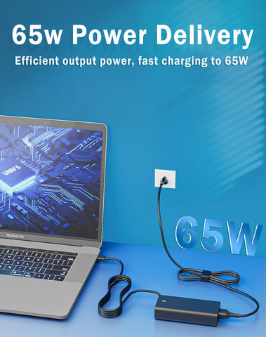 2025 New Slim 65W 60W Dell Laptop Charger USB C for Latitude 5420 5520 5320 7420 7480 7490 7320 7400, Dell XPS 13 15 Chromebook 3100 DA65NM190 LA65NM190 Type C Dell Computer AC Adapter Power Cord