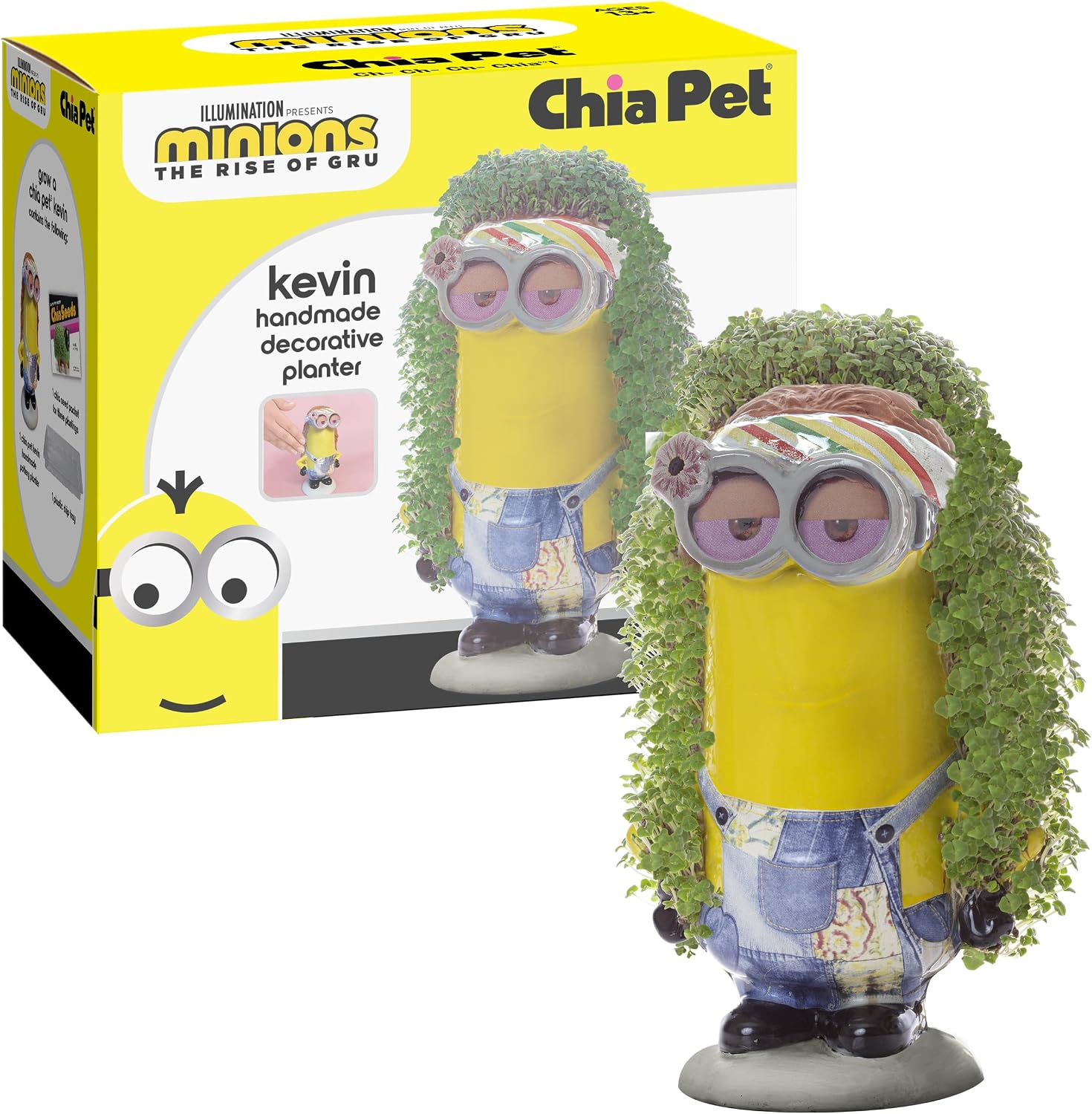 Chia Pet Stitch with Seed Pack, Decorative Pottery Planter, Easy to Do and Fun to Grow, Novelty Gift, Perfect for Any Occasion, Terra Cotta One Size