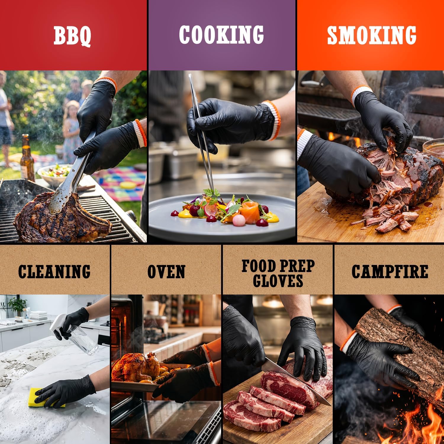 ANBOSON BBQ Gloves,Disposable BBQ Gloves Heat Resistant Cooking