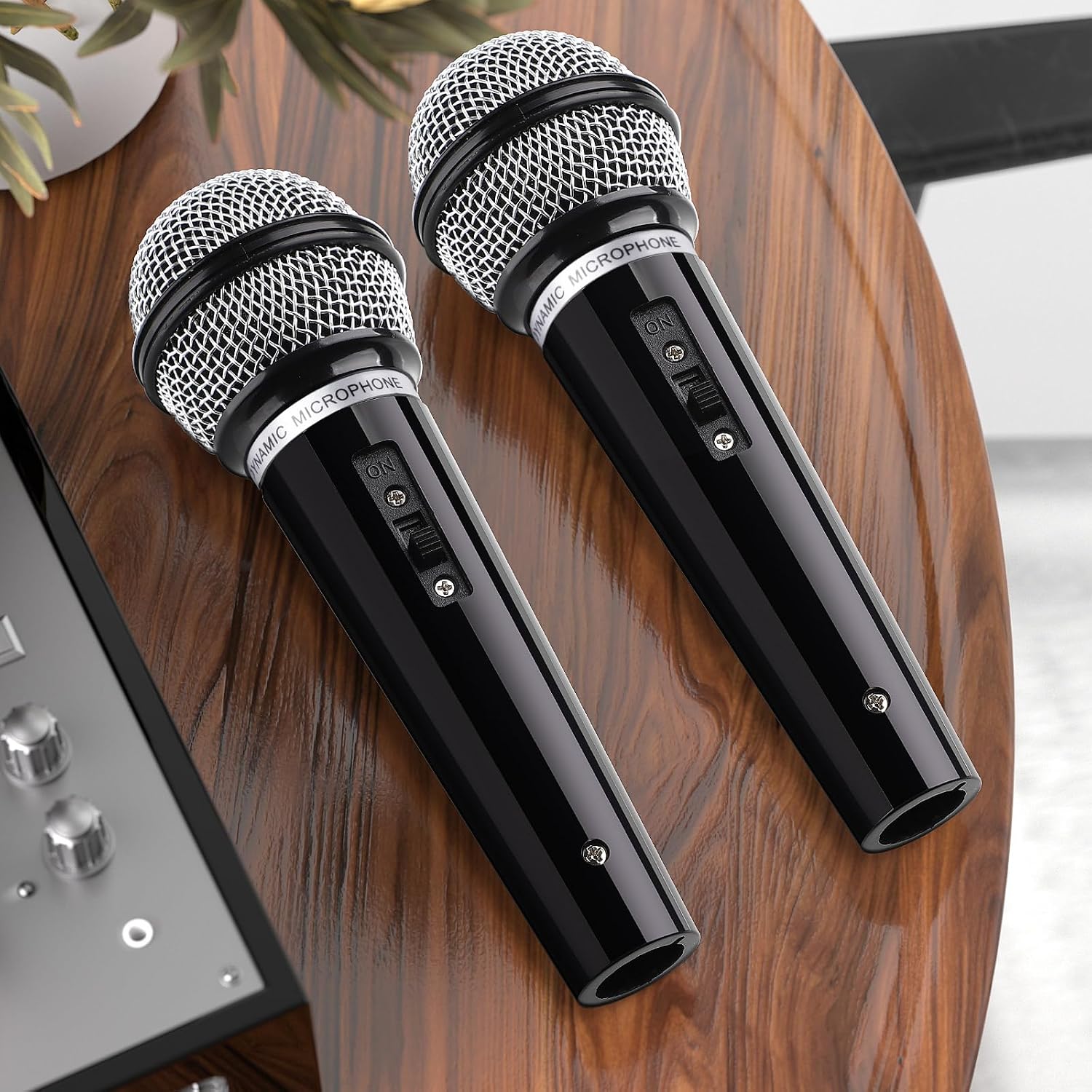 Facmogu 8PCS Fake Microphone Prop - Realistic Plastic Mic Set, Black