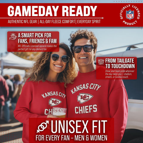 NFL Gameday Crewneck Sweatshirt, Cotton Fleece Pullover Men Women