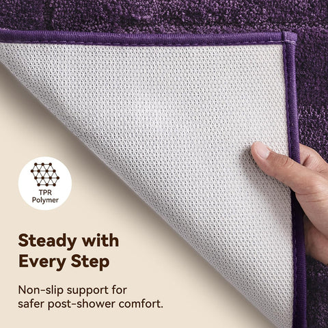 GRANNY SAYS Purple Bathroom Rug 32" x 20", Non-Slip Microfiber Bath Mat