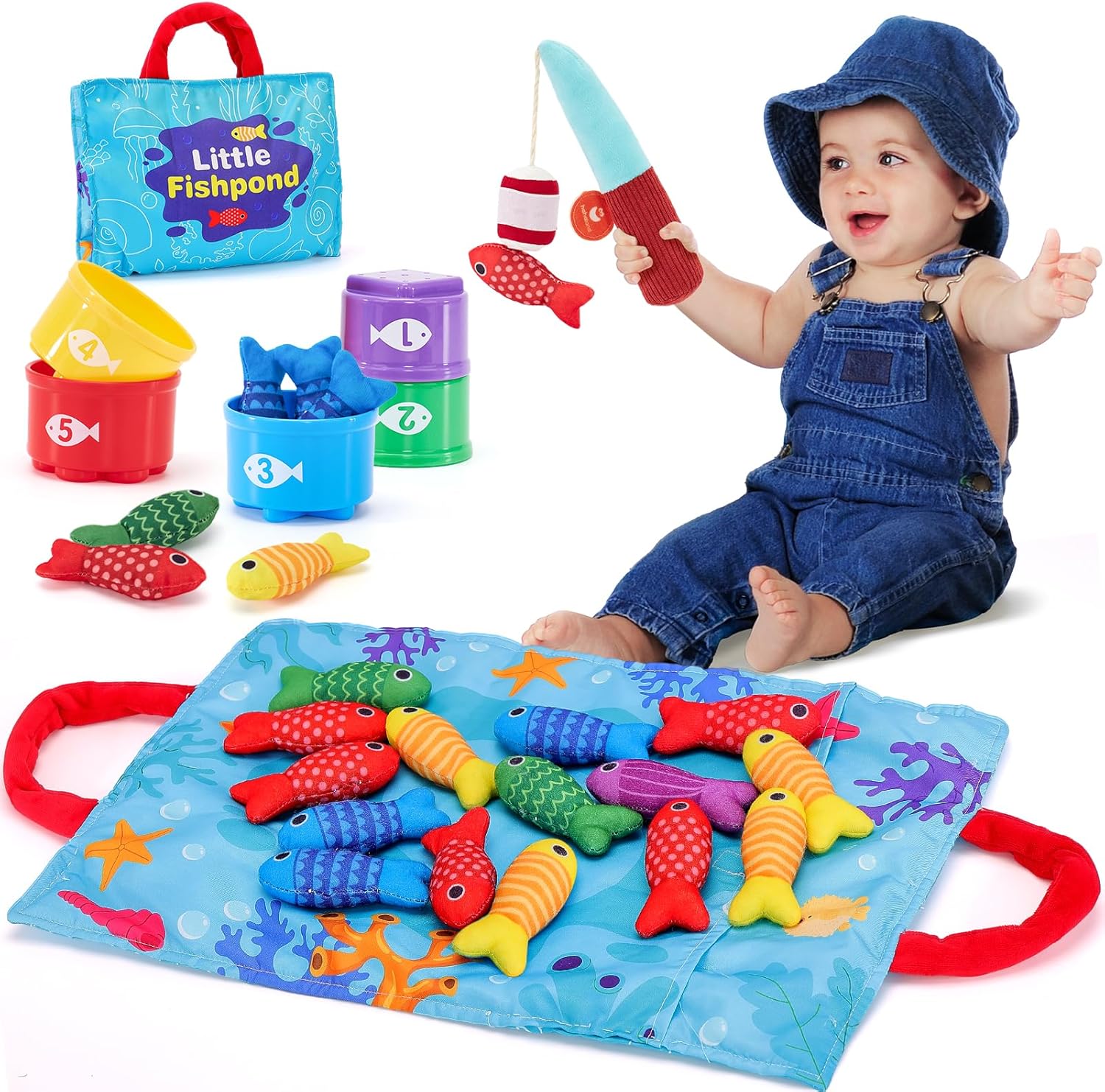 hahaland Montessori Toys for 1 Year Old Boy Girl Birthday Gift-Fishing Game