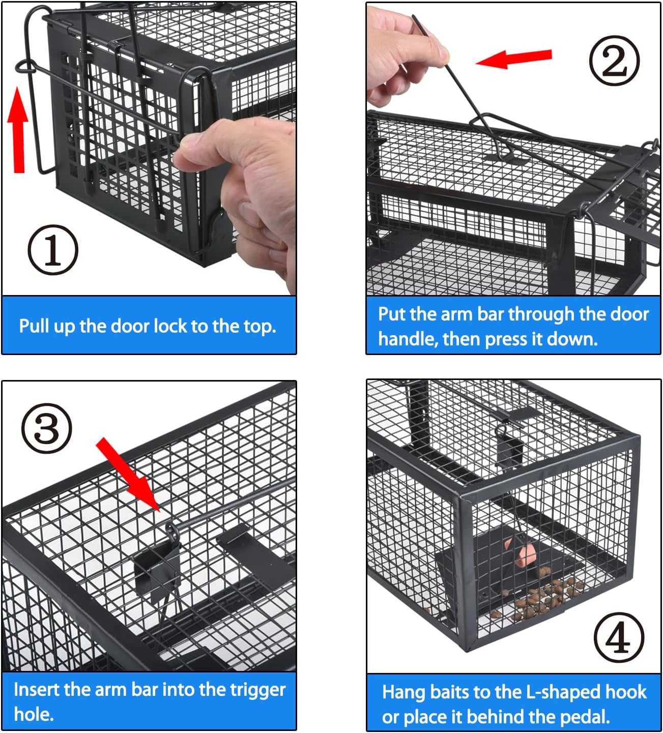Gingbau Live Chipmunk Rat Trap Humane Vole Mouse Cage Trap
