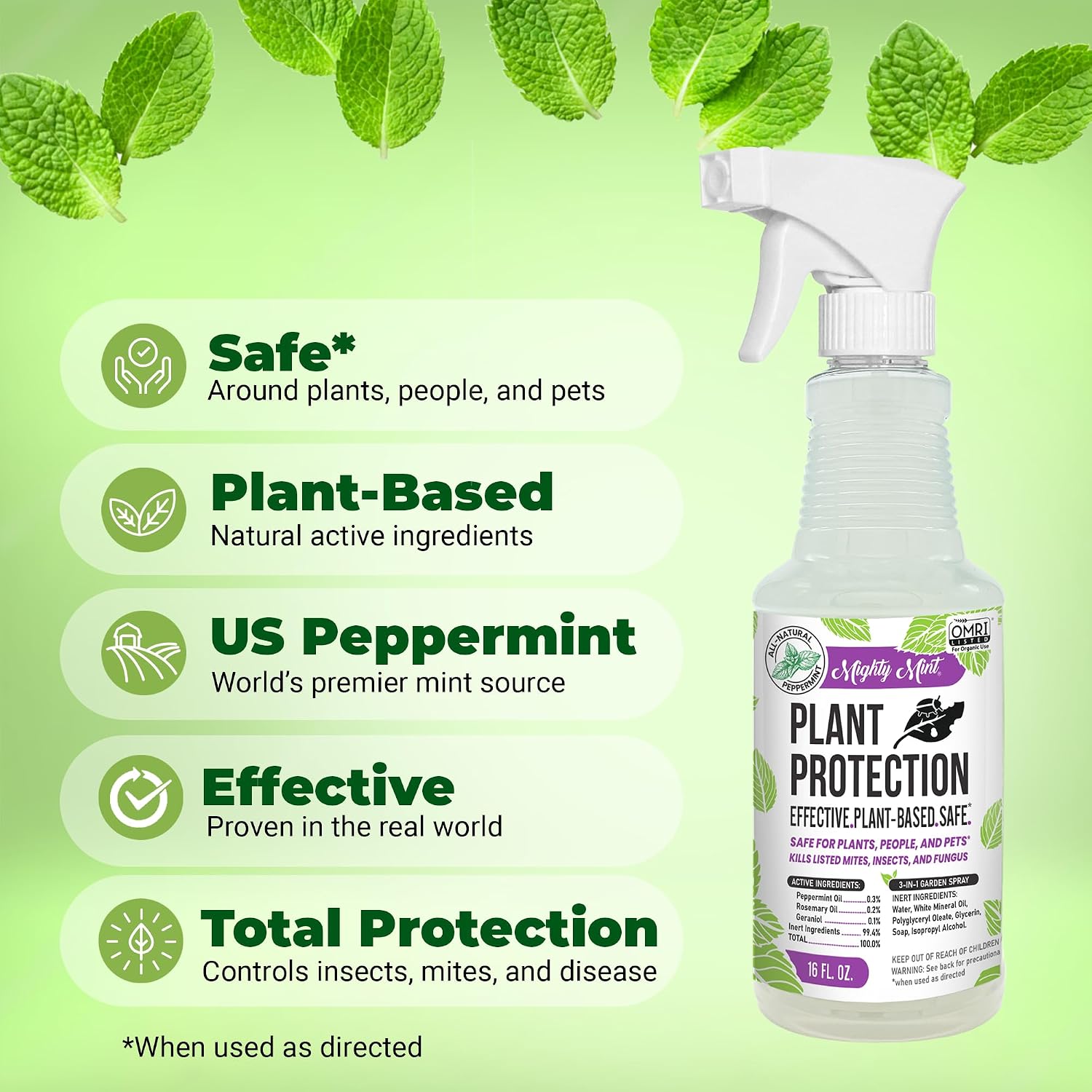 Mighty Mint Peppermint Oil Plant Protection Spray, 16 oz