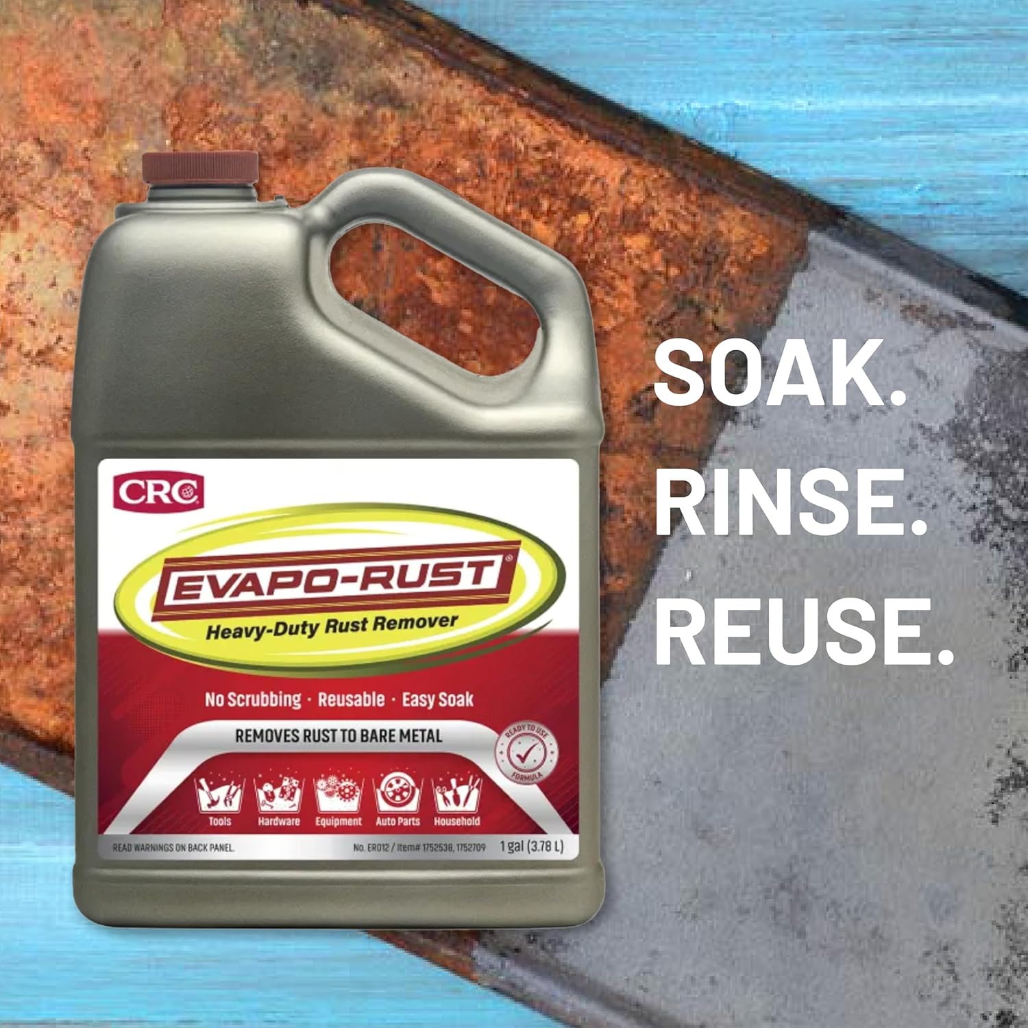 Evapo-Rust CRC Heavy Duty Rust Remover for Metal and Tools - 1 Gallon