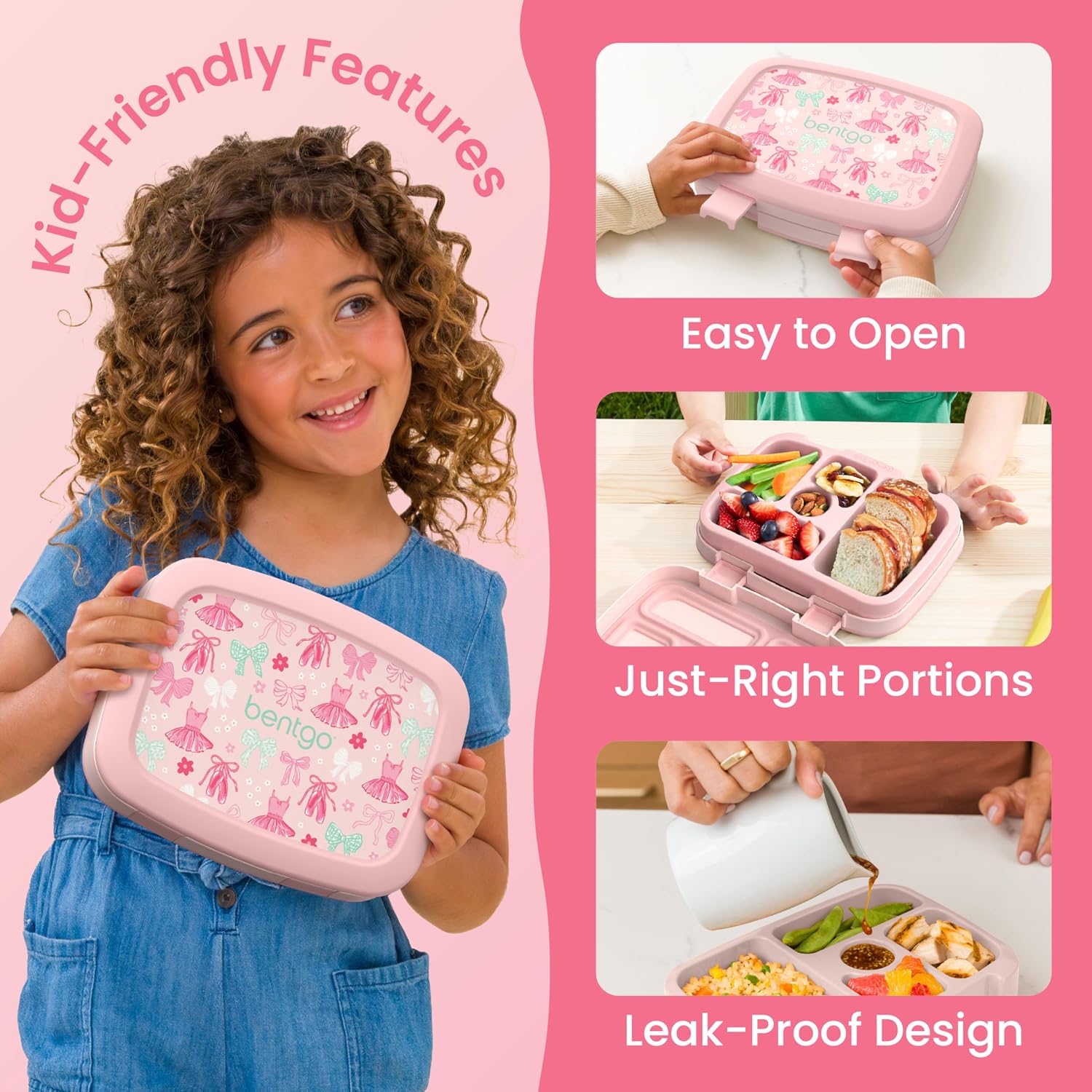 Bentgo Kids Prints Leak-Proof 5-Compartment Bento-Style Kids Lunch Box
