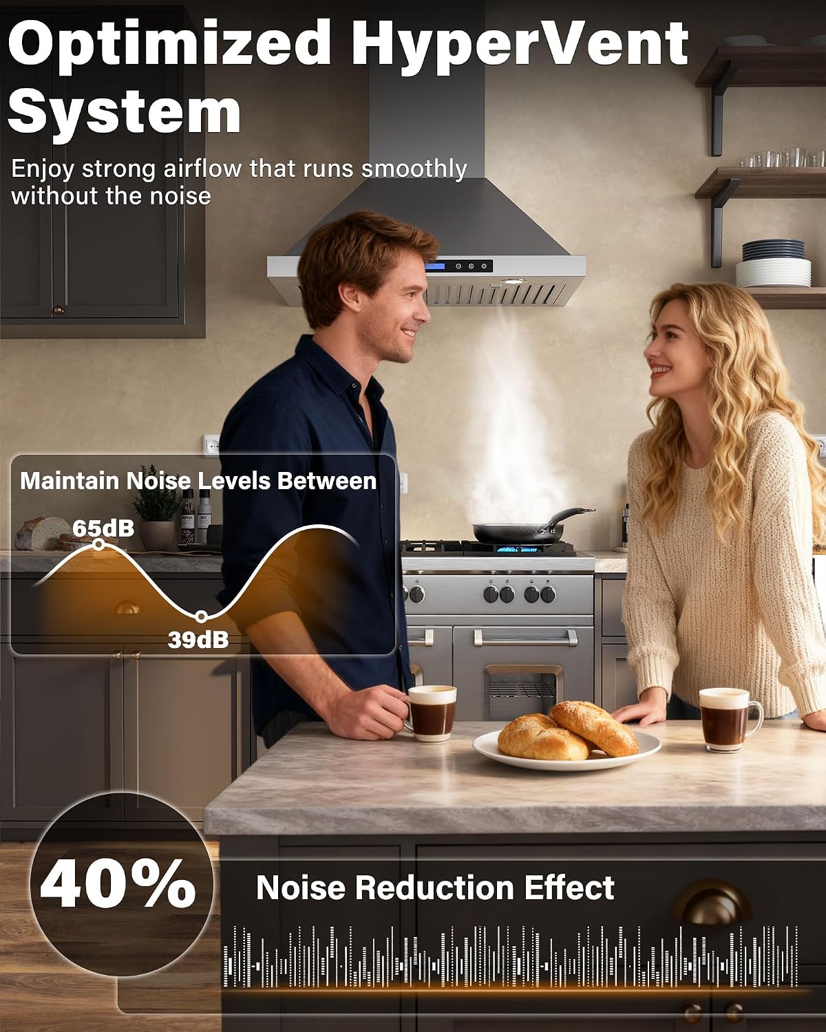 30 inch Wall-Mounted Range Hood 900 CFM, Stainless Steel