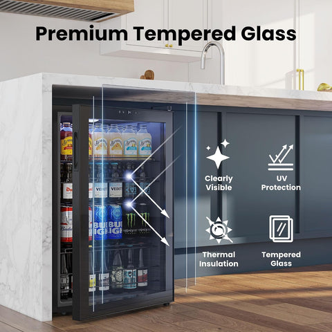 Yeego Beverage Refrigerator Drink Cooler, 155 Cans Mini Fridge