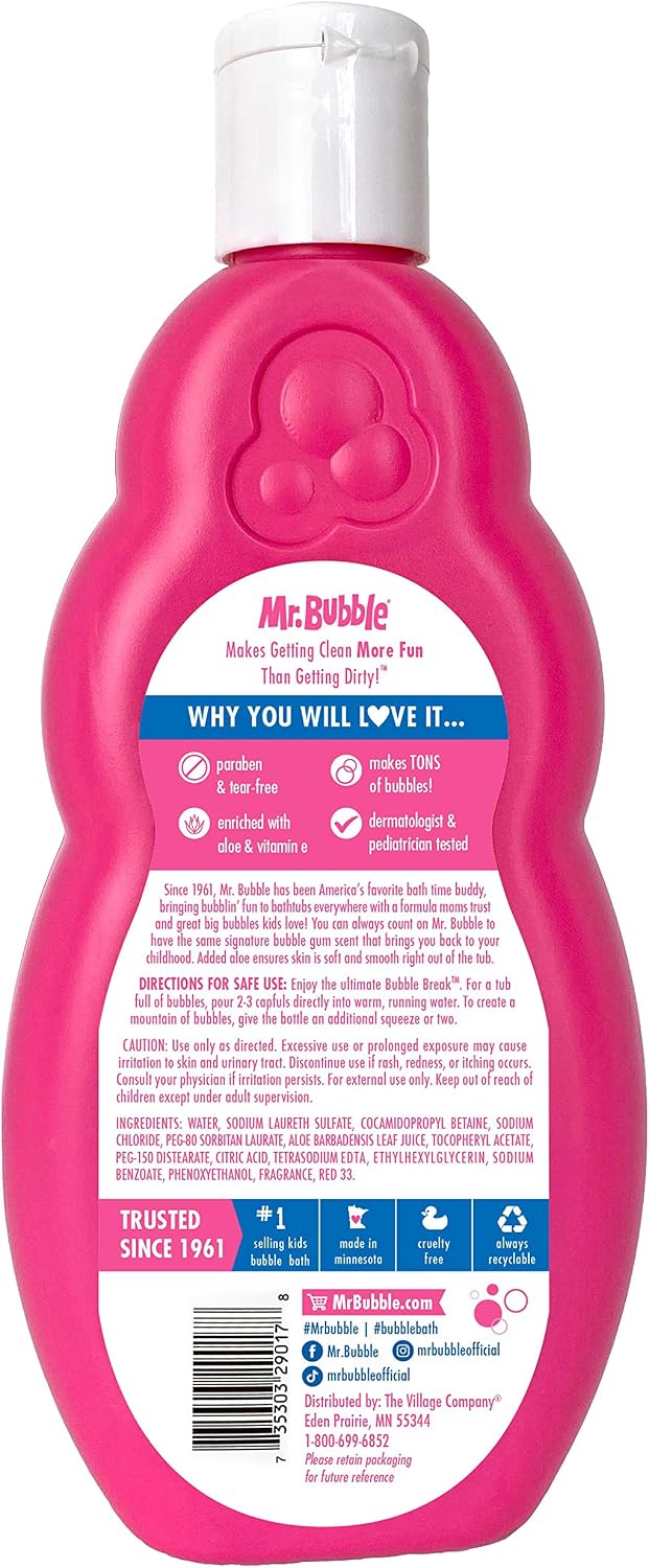 Mr. Bubble Original Bubble Bath - Great for Your Baby, Kids, and Adults - Hypoallergenic, Tear Free Bubble Bath Solution (2 Bottles, 16 fl oz Each)