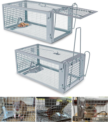 2 Packs Humane Rat Mouse Trap Outdoor Live Animal Cage Indoor & Outdoor