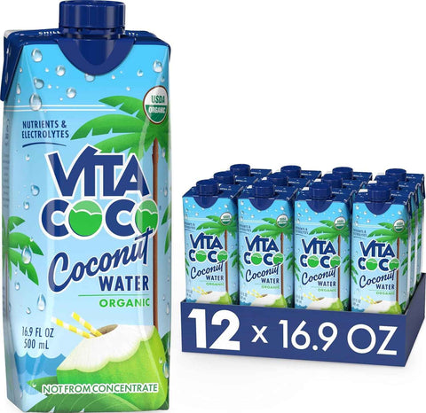 Vita Coco Organic Coconut Water, Original, 16.9 Oz (Pack of 12)