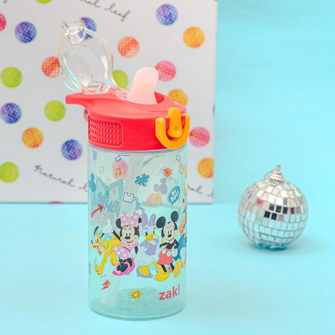 Zak Designs Disney Mickey Sage 16oz Leak-Proof Straw Kids Water Bottle