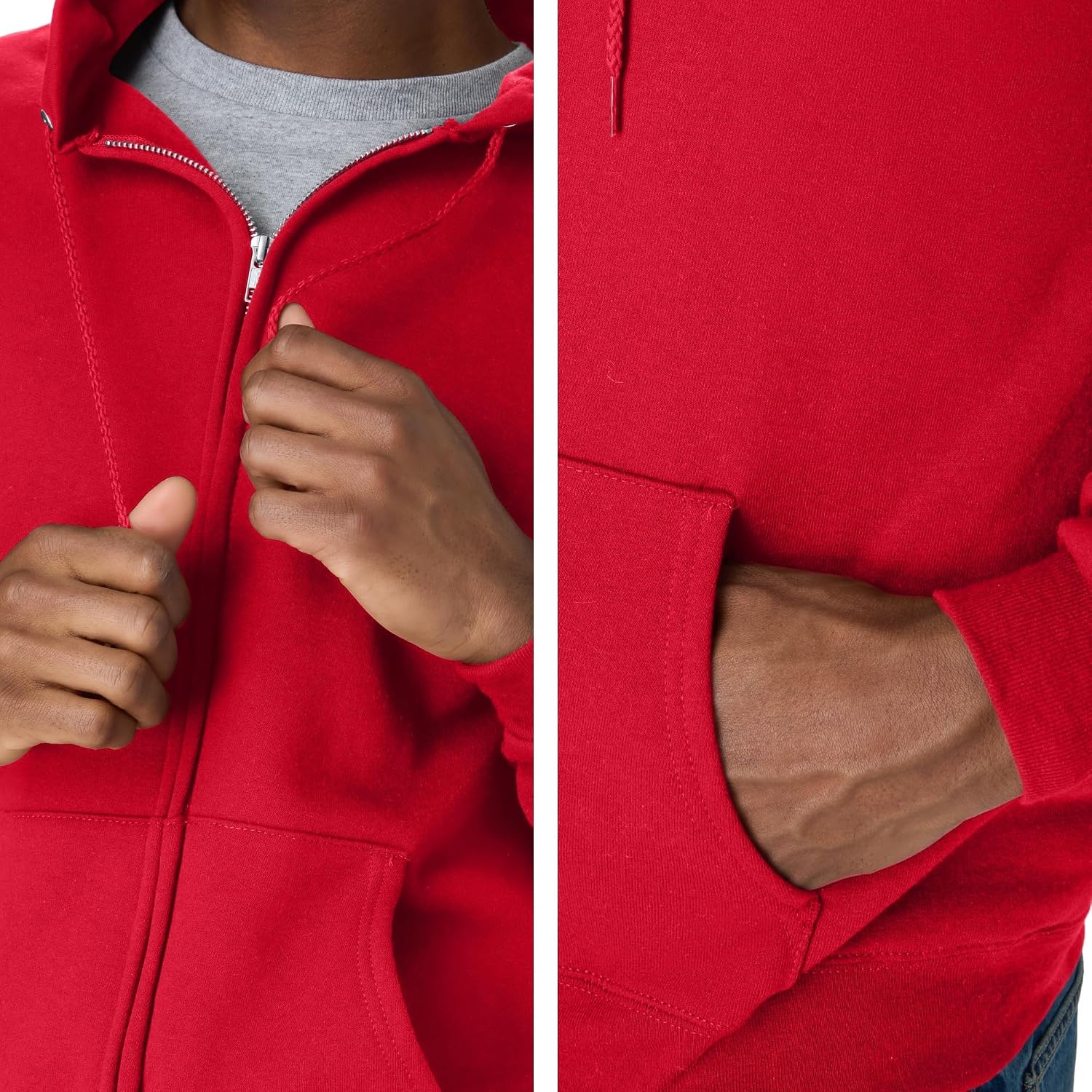 Hanes Men's Zip-up Hoodie, Ecosmart Fleece Full-zip Hoodie for Men, Hooded Sweatshirt