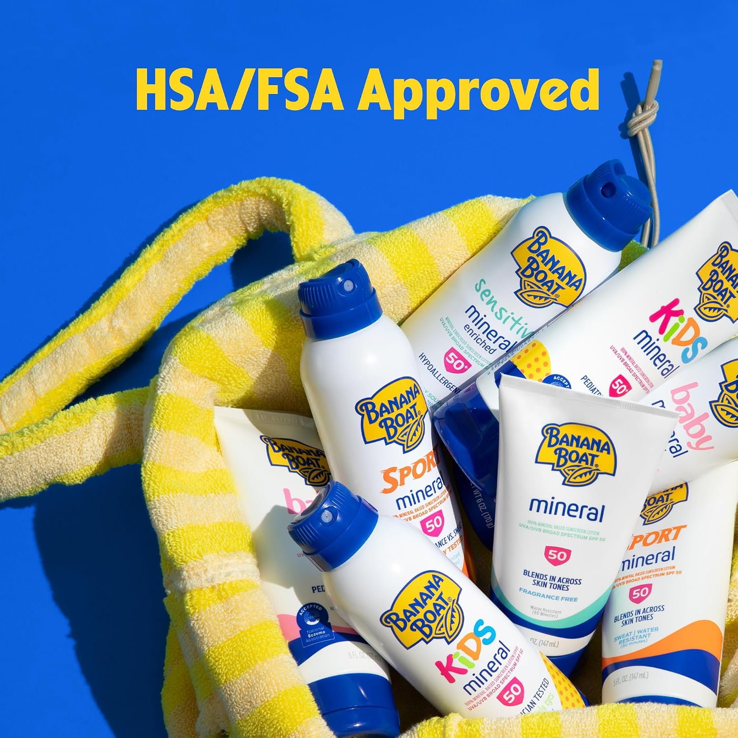 Banana Boat Mineral Kids Sunscreen Lotion SPF 50, 6 Fl Oz (2 Pack)