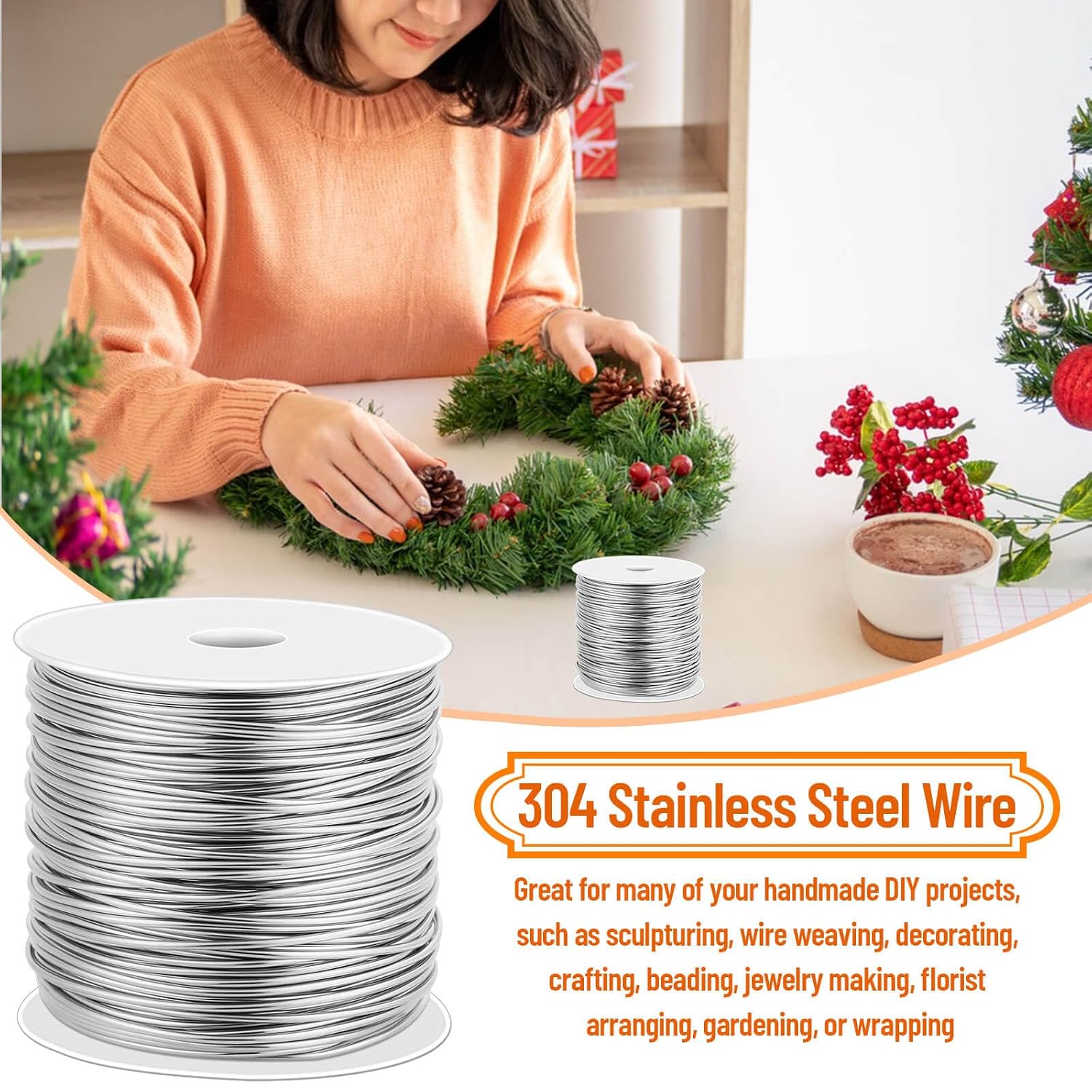 cridoz 18 Gauge Stainless Steel Wire for Jewelry Making, 1mm Baling Wire for Wrapping, Craft and Jewelry Making
