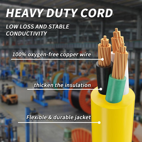 PlugSaf 100 FT 12 Gauge Yellow Heavy Duty Outdoor Extension Cord Waterproof