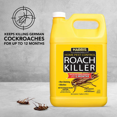 Harris Roach Killer, Liquid Spray with Odorless and Non-Staining 12-Month Extended Residual Kill Formula (Gallon)