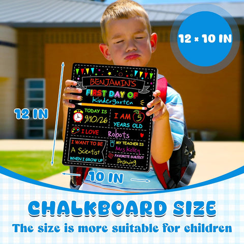 Double-Sided First Day of School Board, 12 × 10 Inches Back to School Sign