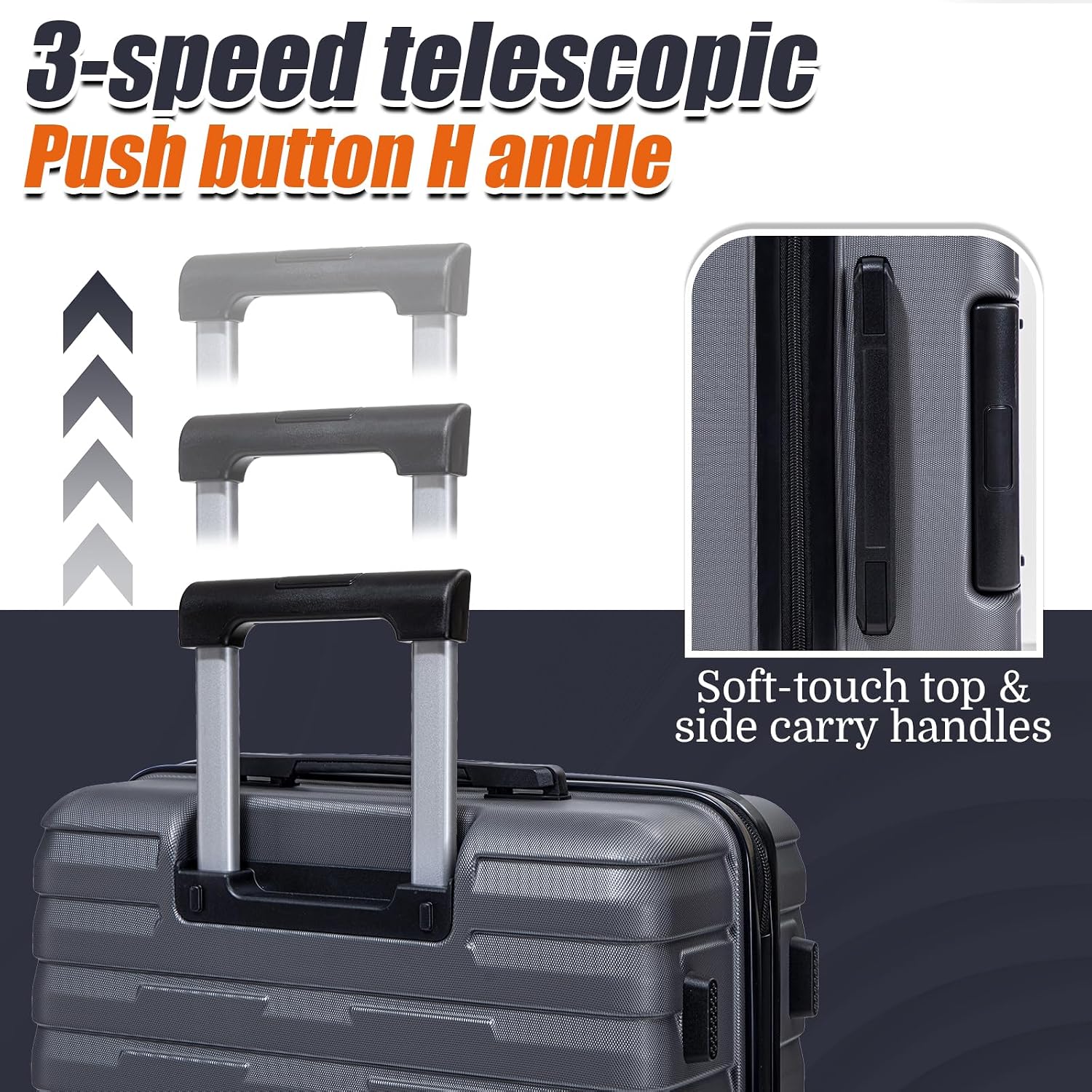 Cosbarn Luggage Sets Hardshell 5 Piece Durable Suitcases with Wheels