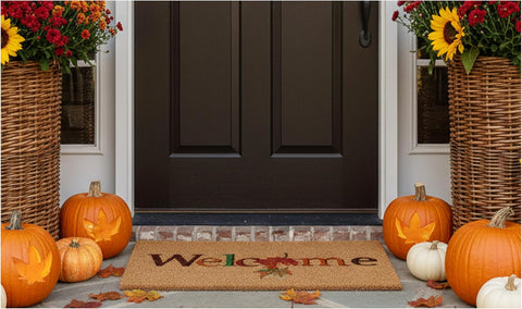 Calloway Mills 121301729 Fall Beauty Outdoor Coir Doormat, Non Slip Vinyl Backing,Fall Front Door Mat,17" x 29"
