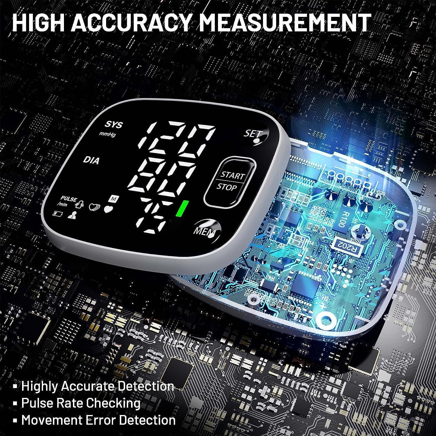 Oklar Wrist Blood Pressure Monitor, FDA Cleared Rechargeable BP Machine