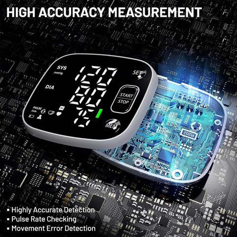 Oklar Wrist Blood Pressure Monitor, FDA Cleared Rechargeable BP Machine