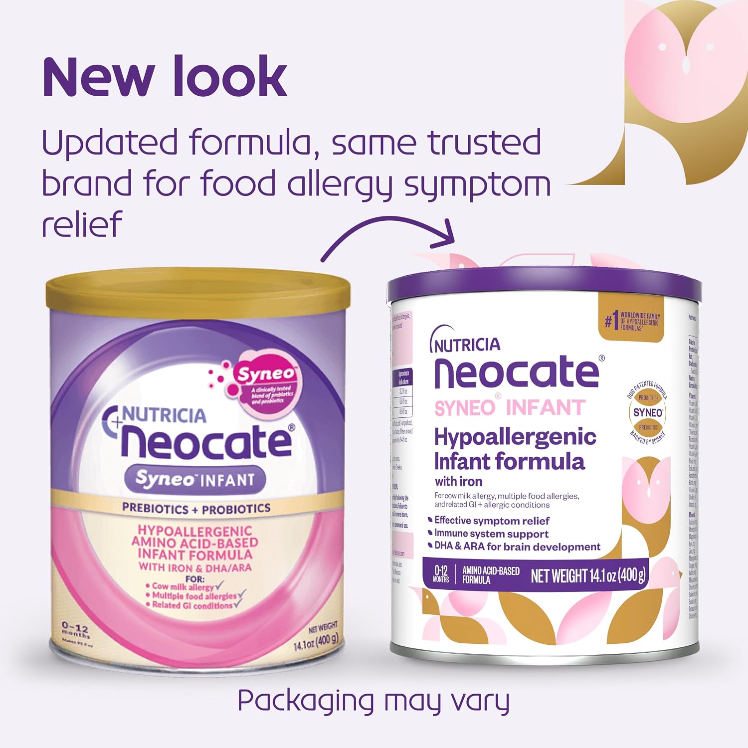 Neocate Syneo Infant - Allergy Relief Hypoallergenic Baby Formula with Amino Acids - Well-Tolerated Dairy-Free Infant Formula with Prebiotic FOS/FOS blend, Probiotics, DHA, ARA - 0-12 months - 14.1 oz