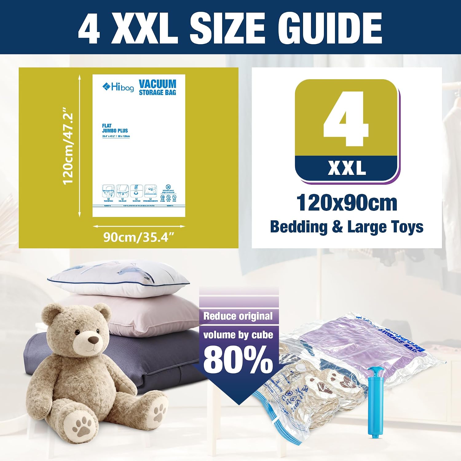 XXL Jumbo Vacuum Seal Storage Bags Extra Large for Clothing Bedding