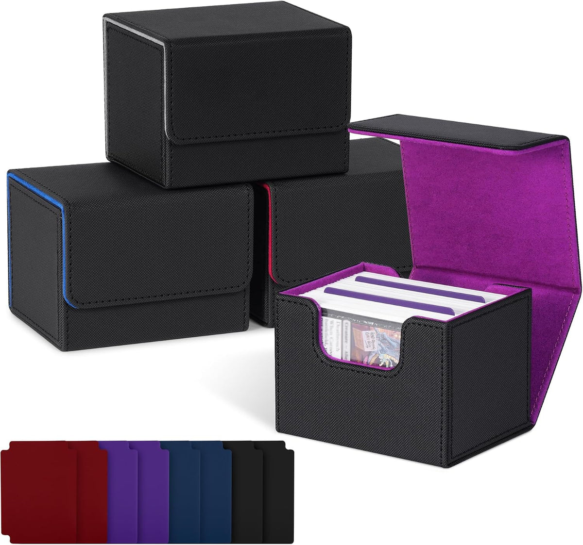ZLCA 4PCS MTG Deck Box Holds 120+ Single Sleeved Cards Commander Deck Box