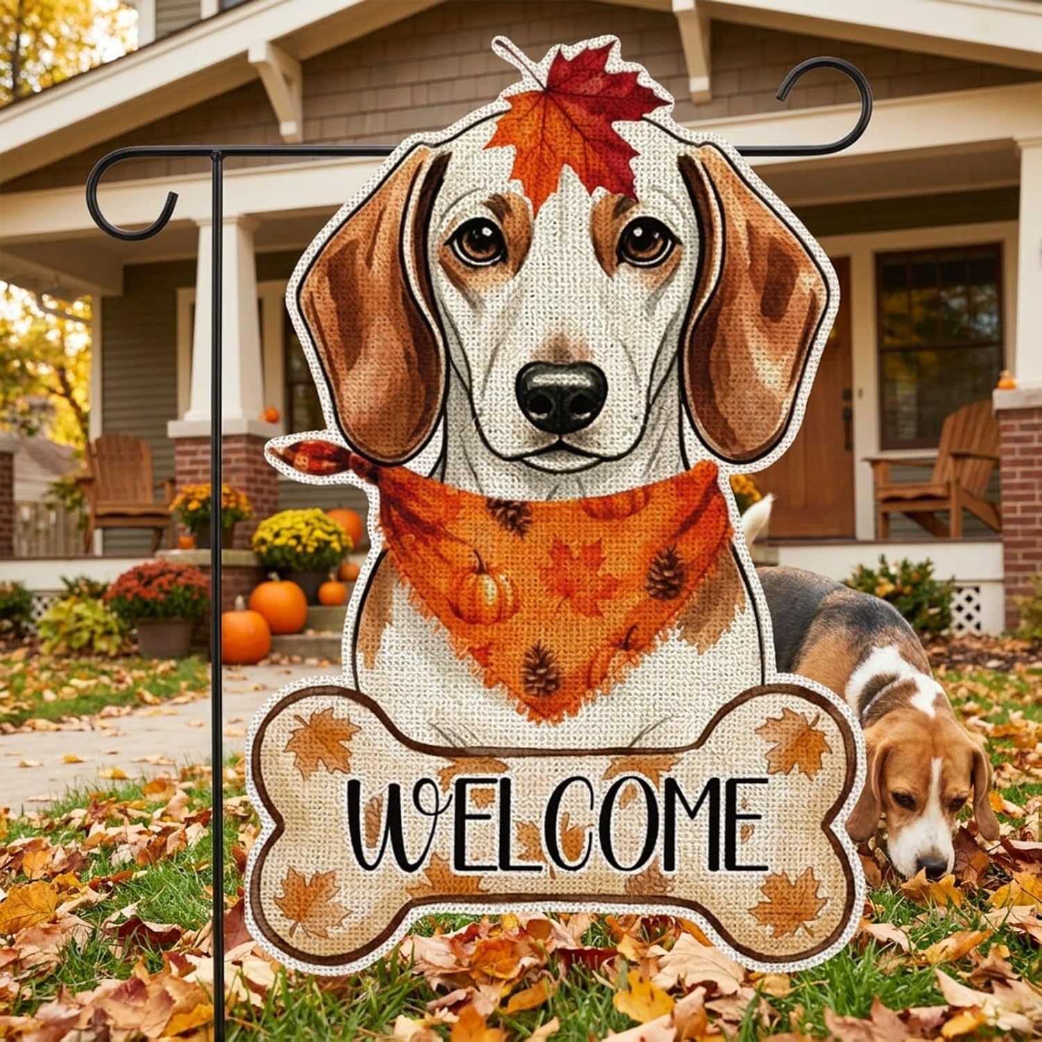 Fall Beagle Decor Outdoor - Beagleund Fall Dog Decor Double Sided Garden Flag Outside Vertical Autumn Holiday Welcome Yard Decoration Lawn Outdoor Decor