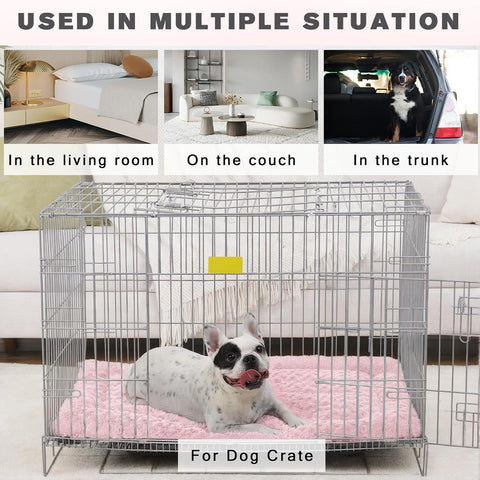 Exsnugy Washable Dog Bed Mat Large Size Fluffy Pet Crate Pad 42x28 XL