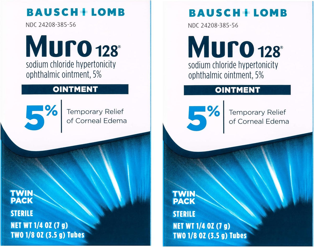 Bausch & Lomb Muro 128 Ointment 5% 2-Pack 7 g (Pack of 2)