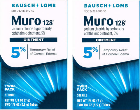 Bausch & Lomb Muro 128 Ointment 5% 2-Pack 7 g (Pack of 2)