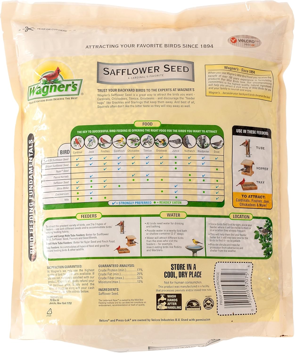 Wagner's 57075 Safflower Seed Wild Bird Food, 5 Pound (Pack of 1)