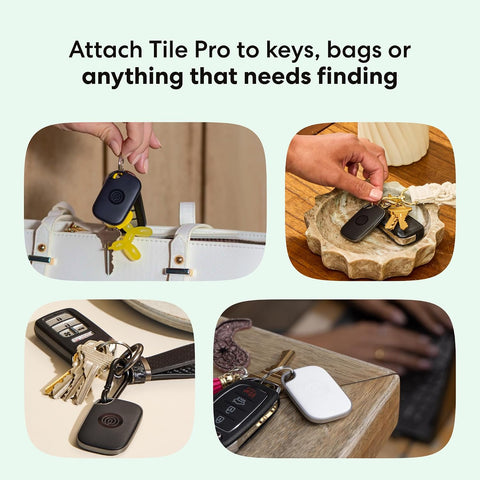 Life360 Tile Pro - Powerful Bluetooth Tracker, Key Finder and Item Locator for Keys, Bags and More. Both iOS and Android Compatible. Phone Finder. 1-Pack (Black)