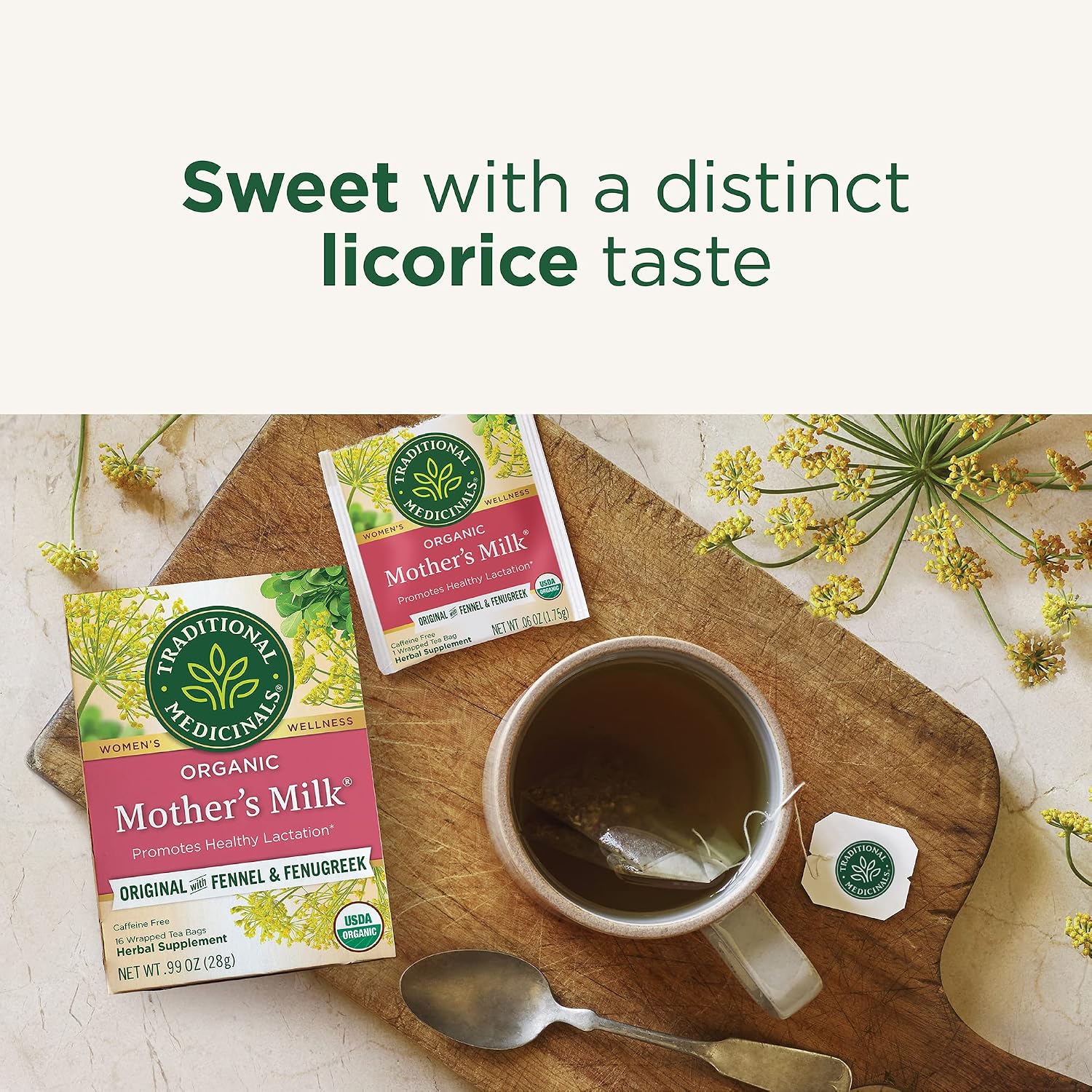 Traditional Medicinals Organic Mother's Milk, 96 Tea Bags | Herbal Sleep Aid Teas, Kosher, Non-GMO, Caffeine-Free, Compostable
