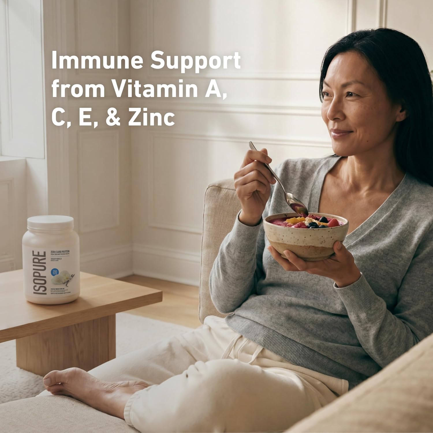 Isopure Zero Carb 100% Pure Whey Isolate Protein Powder, Lactose Free, Gluten Free, with Vitamins, Creamy Vanilla, 25g Protein Per Serving, 1 Lb, 15 Servings (Packaging May Vary)