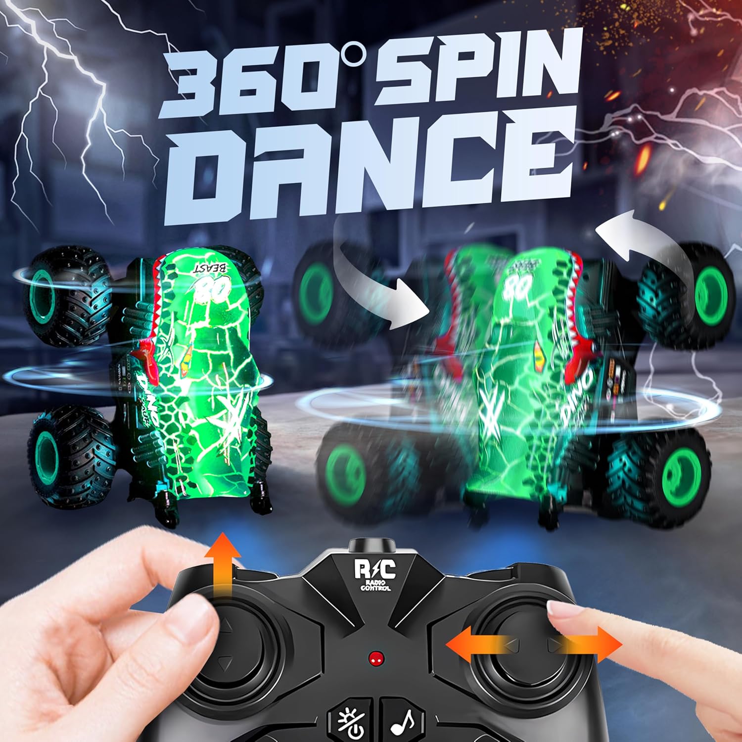 BEZGAR Monster Truck Toys，1:20 Remote Control Car with Light & Music