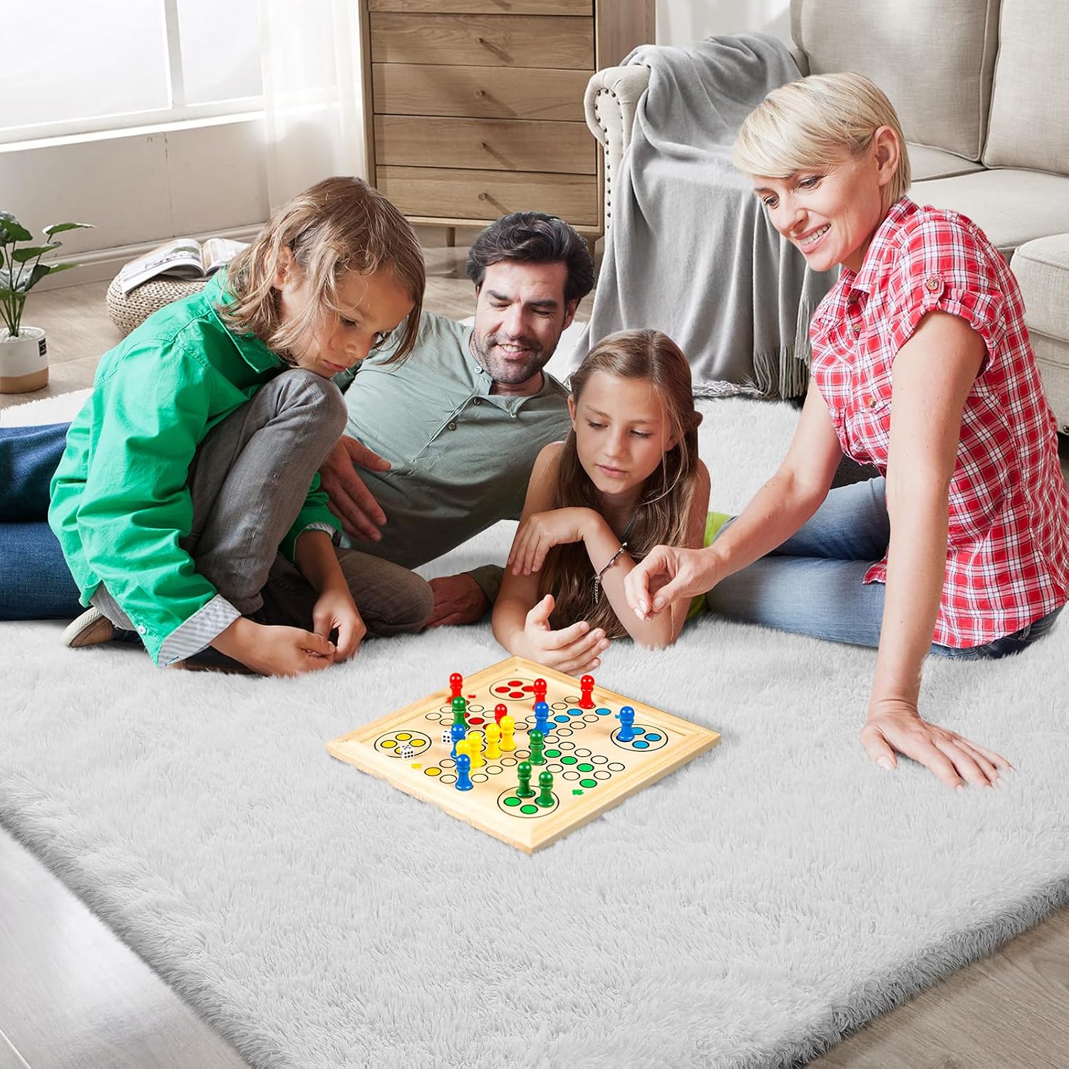 Shag Area Rugs for Bedroom Living Room,6X9 Ultra Soft White Fluffy Area Rugs for Dorm,Indoor Carpet Plush Rugs for Home Decor,White