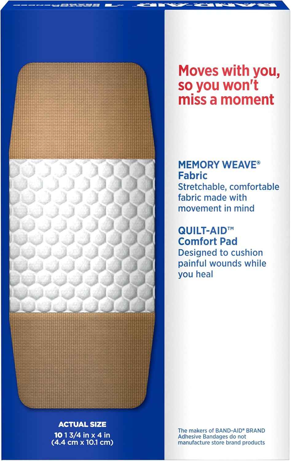 BAND-AID Brand Flexible Fabric Adhesive Bandages, Extra Large, 10 Count