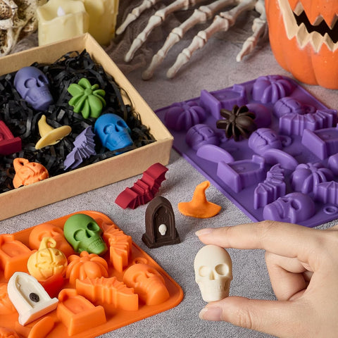 JOERSH Halloween Chocolate Silicone Molds, 72 Cavities, 4Pcs