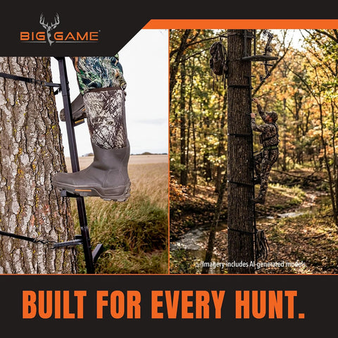 BIG GAME Climbing Ladder Sticks, Tree Stand and Hunting Gear System, 20’ Quick-Stick - Portable Safety Accessories and Equipment for Mobile Deer Hunters, Climbers, and Shooters
