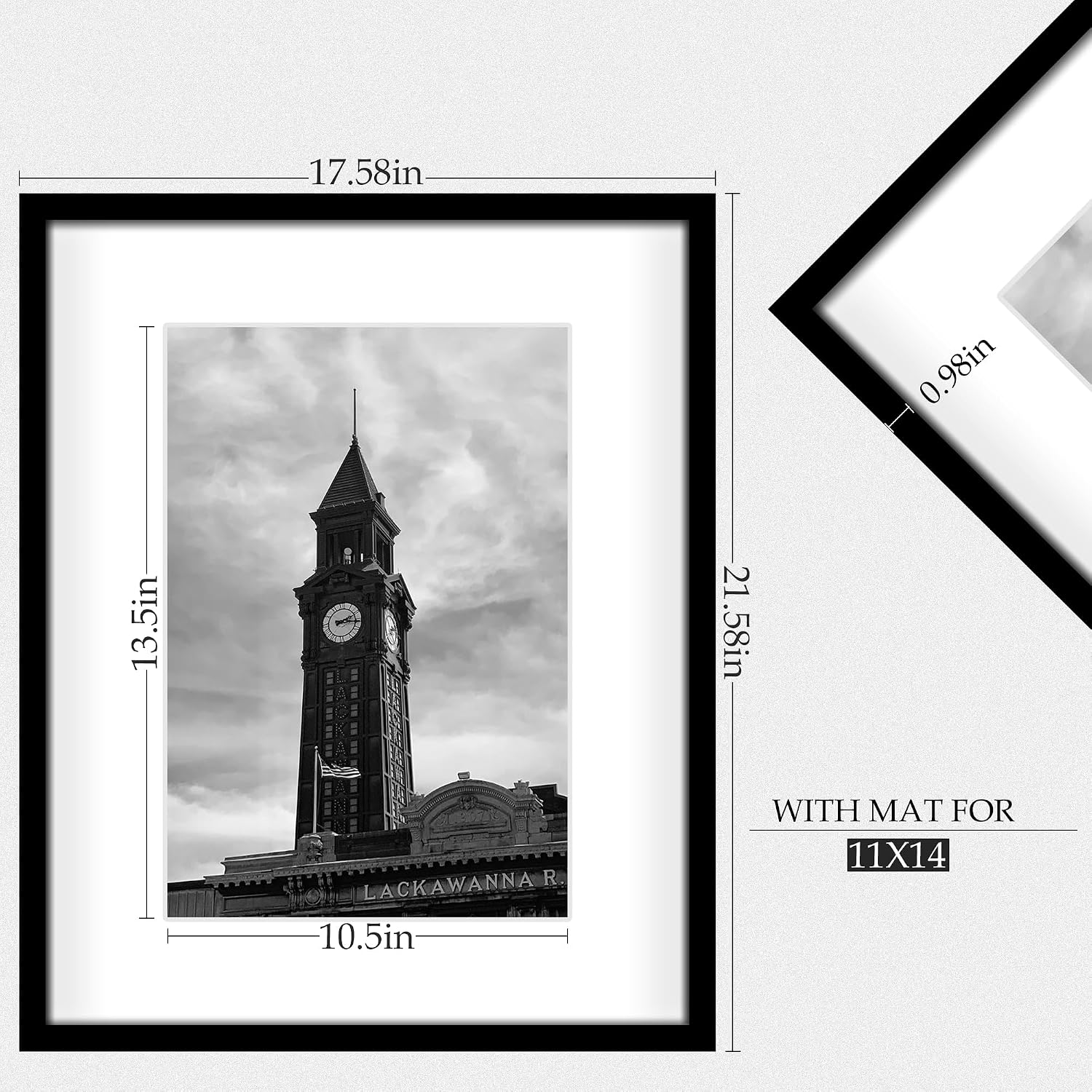 Wiscet 16x20 Picture Frame Set of 3, for Wall Gallery Photo Frames, Black