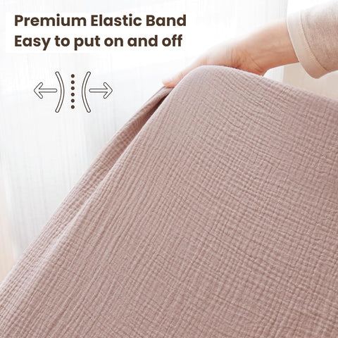 Konssy 2 Pack Muslin Crib Sheets for Baby Boys & Girls, 52" x 28"