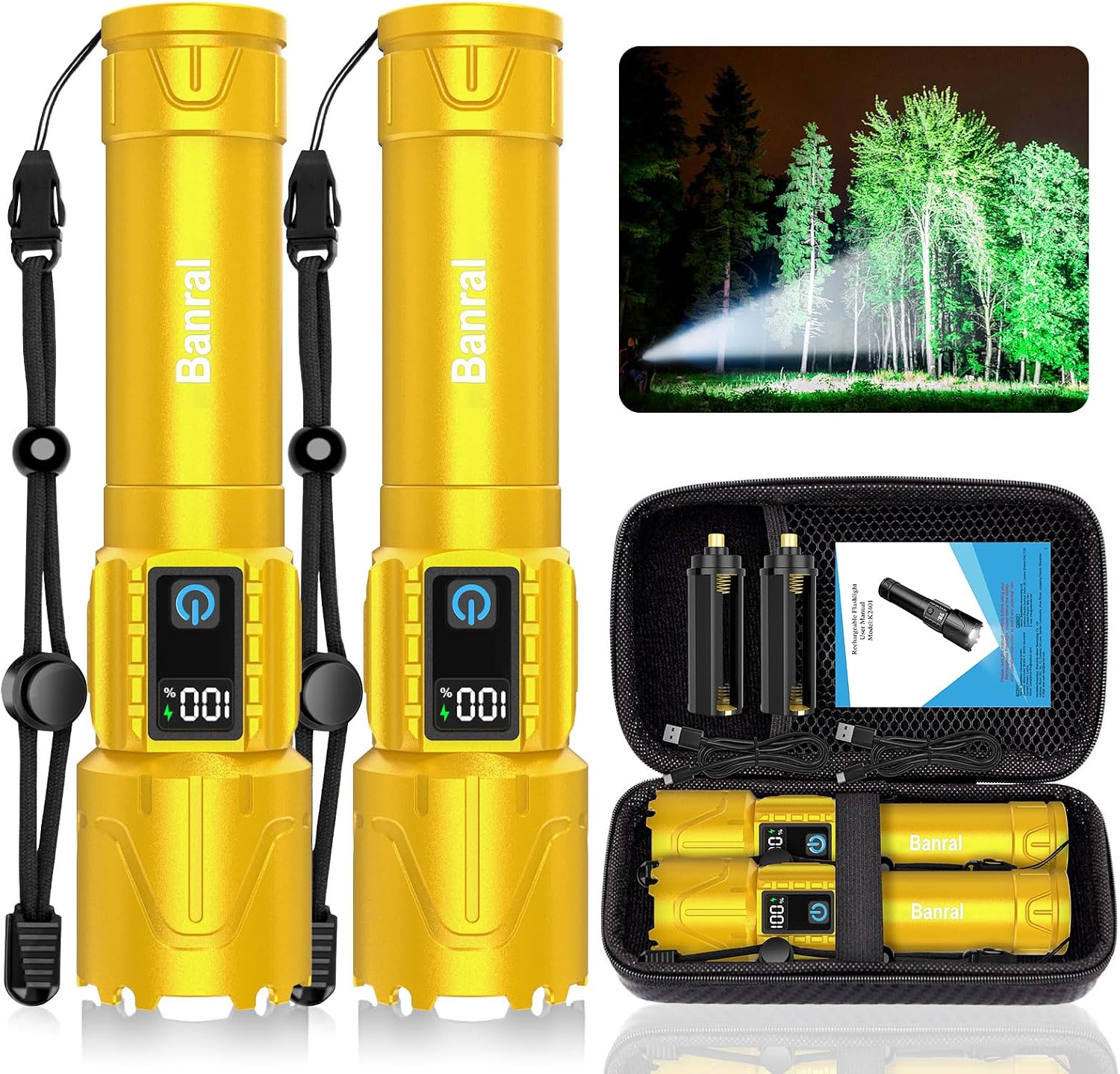 Tactical Flashlight Super Bright High Lumens Rechargeable LED Flash Light