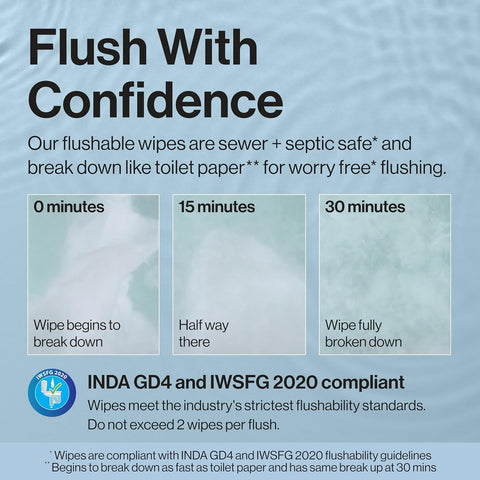 The Honest Company Flushable Wipes, Hypoallergenic, Tropical Leaves, 126ct