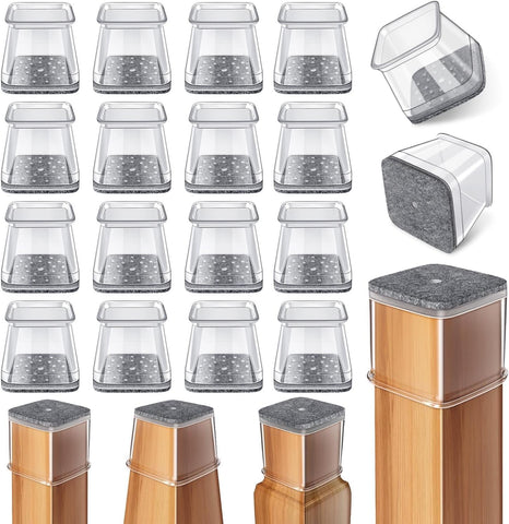 Ansible 24 Pcs Chair Leg Floor Protectors Square