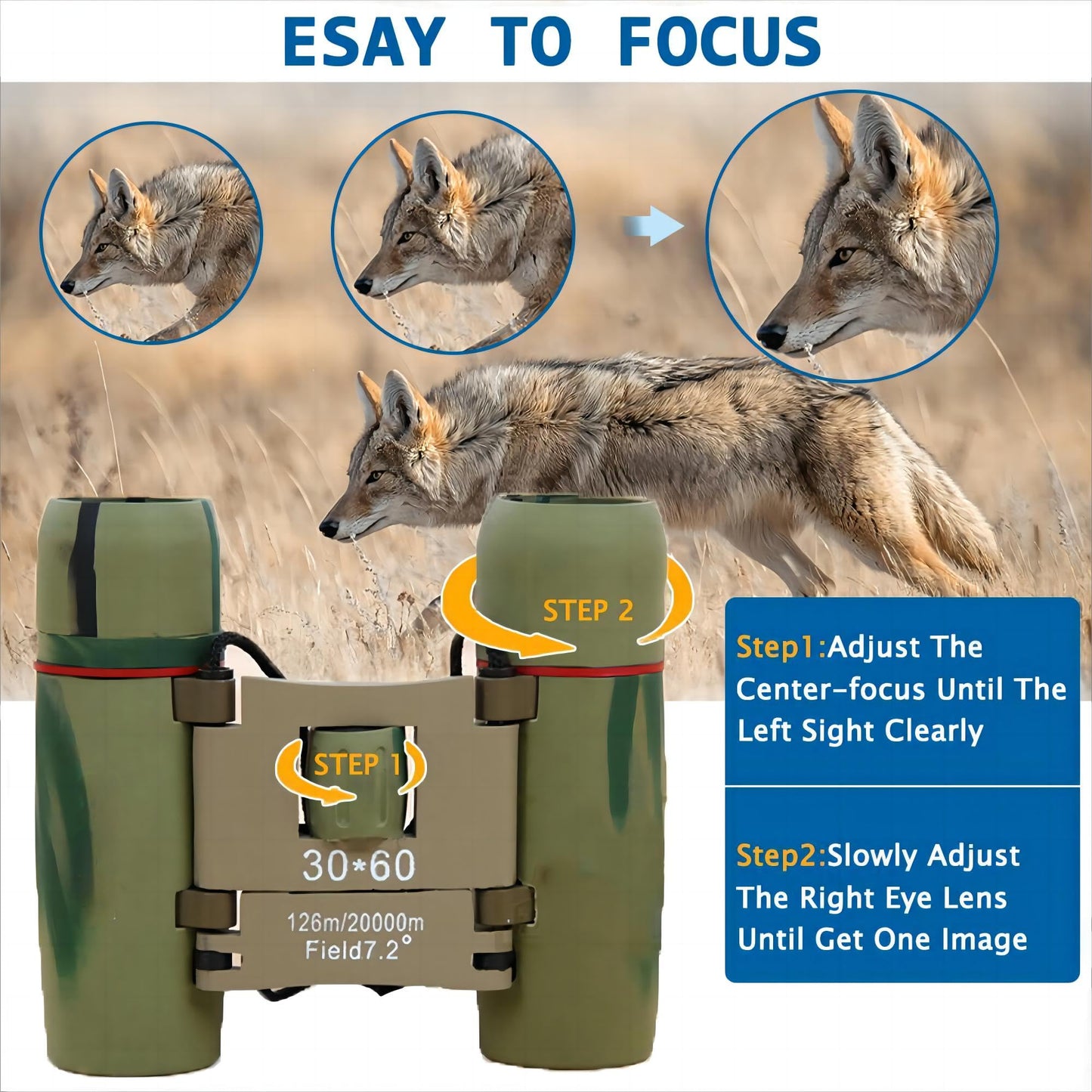 ZIYOUHU Binoculars Small Compact Light Binoculars, Suitable for Adults and Children Bird Watching Travel Sightseeing, Waterproof Lightweight Small Binoculars, with Clear Low-Light Vision (Camo)