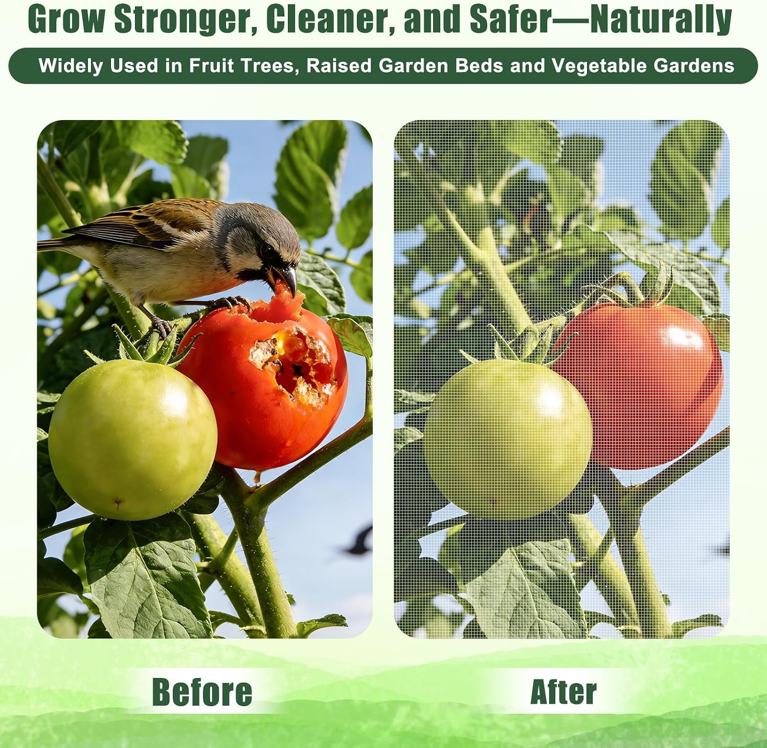 FEED GARDEN Garden Netting 8x10FT Ultra-Fine Mesh PE Cover for Vegetables Fruits Garden Row Cover Raised Bed Durable Protection from Birds Animals